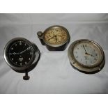 Three vintage Smiths car clocks