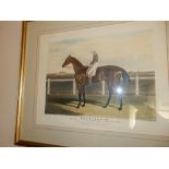 Ten 19th Century coloured engravings of race horses and jockeys, mounted, framed and glazed - 15 1/