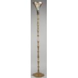 SCARPA (XXe SIECLE) - LAMPADAIRE en bronze doré, le fût de forme balustre [...]