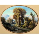 COURDOUAN Vincent (1810-1893), Le Mont Faron vu du Chemin de La Barre, Pastel ovale [...]