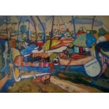 ARRIDE Louis (Né en 1936), Vue du Port de Cannes, Huile sur toile, Signée en bas à [...]