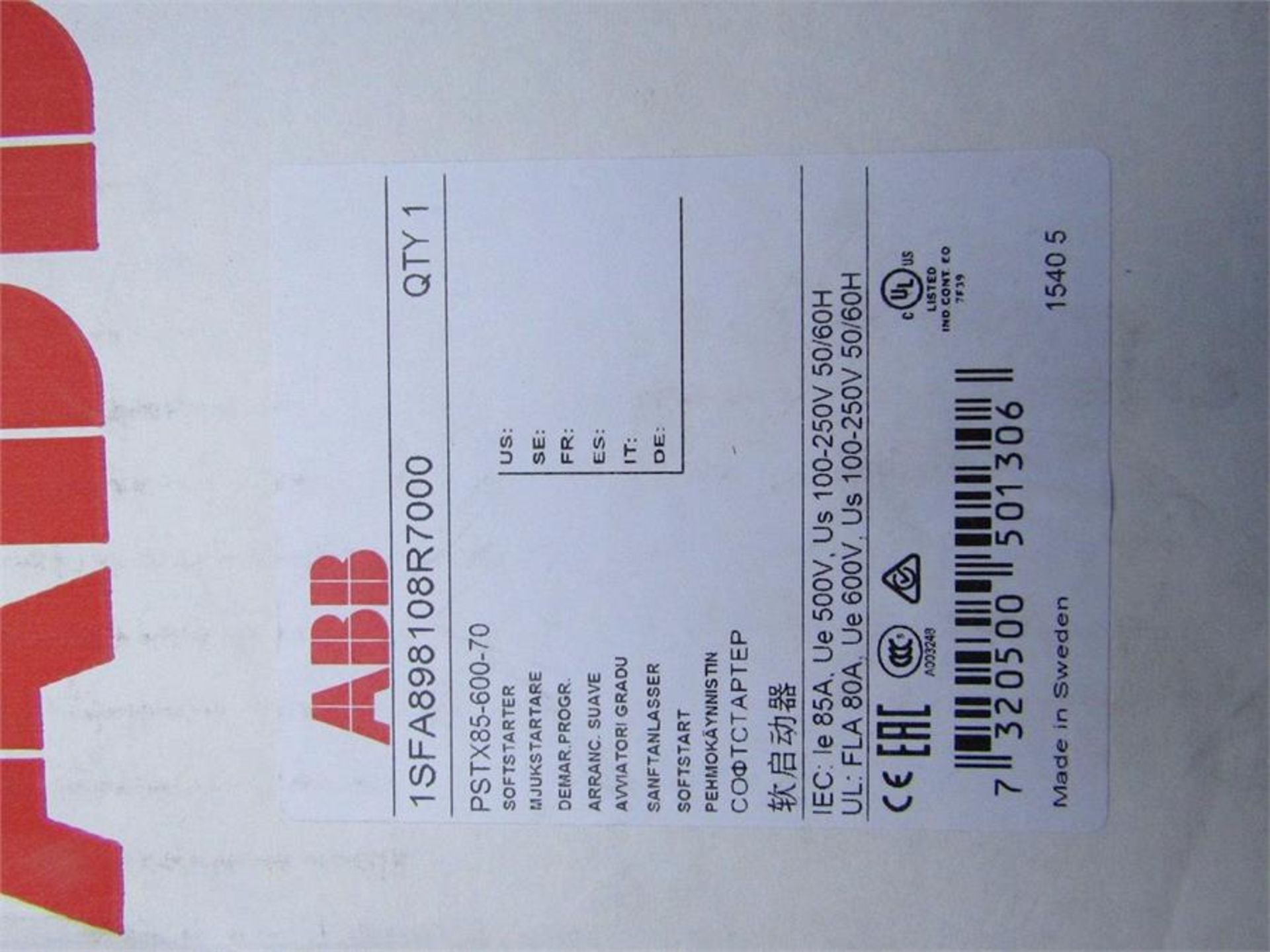 ABB PSTX - Advanced Range Softstarter - 45Kw - Motor Control 1005mid 8523598 - Image 2 of 3