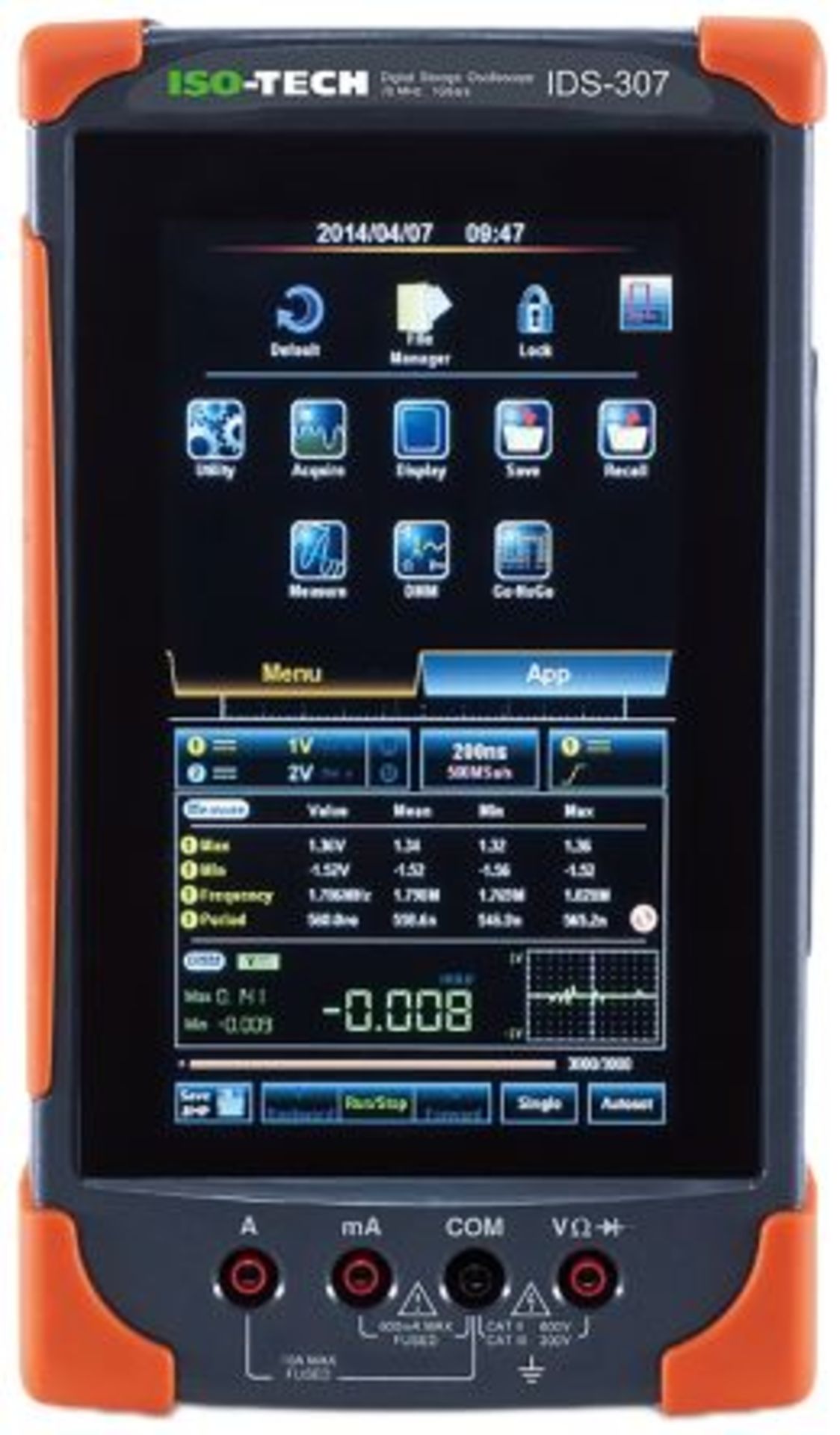 ISO-TECH GDS-300 Series Digital Oscilloscope, Digital Storage, Portable, 2 Channels, 70MHz