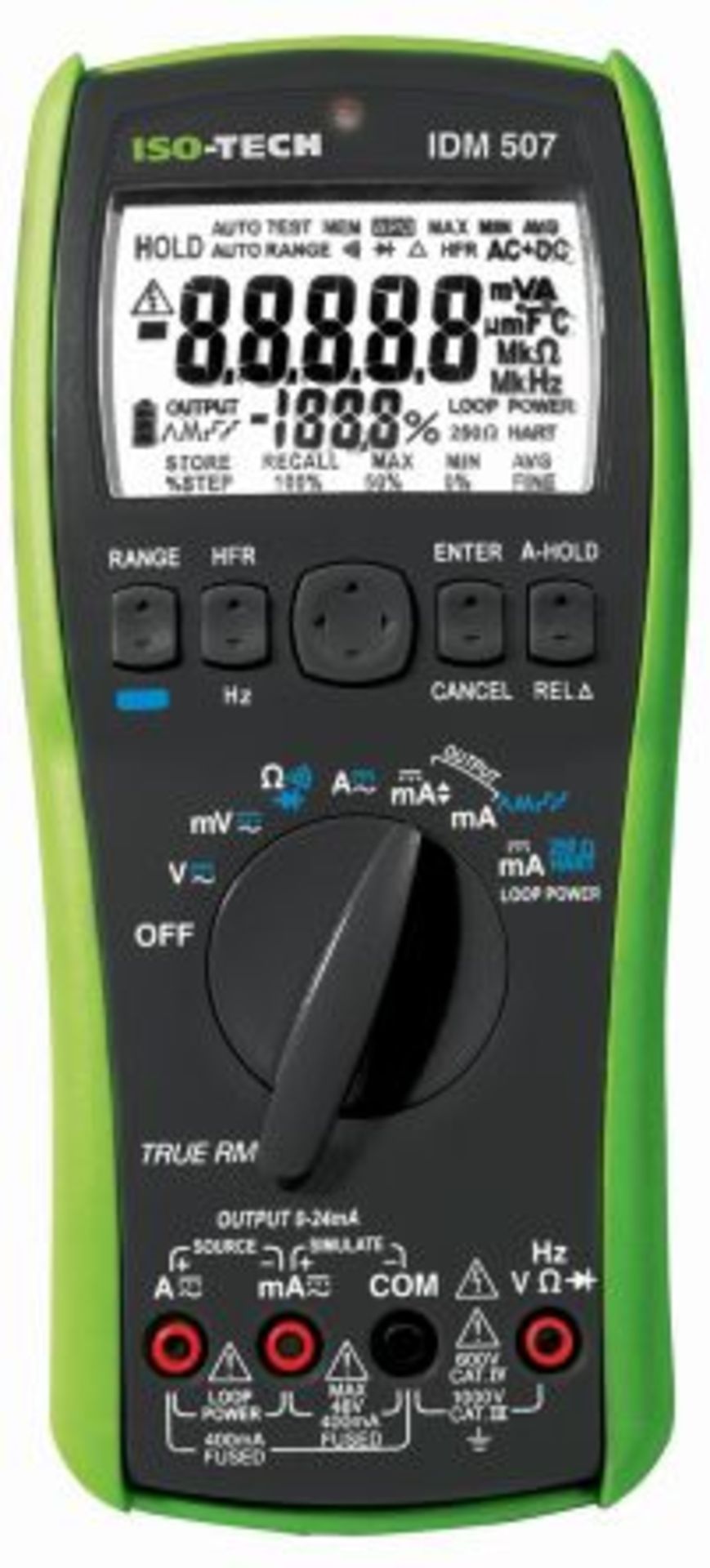 ISO-TECH IDM507 Handheld Digital Multimeter, 1A ac 1000V ac 1A dc 1000V dc