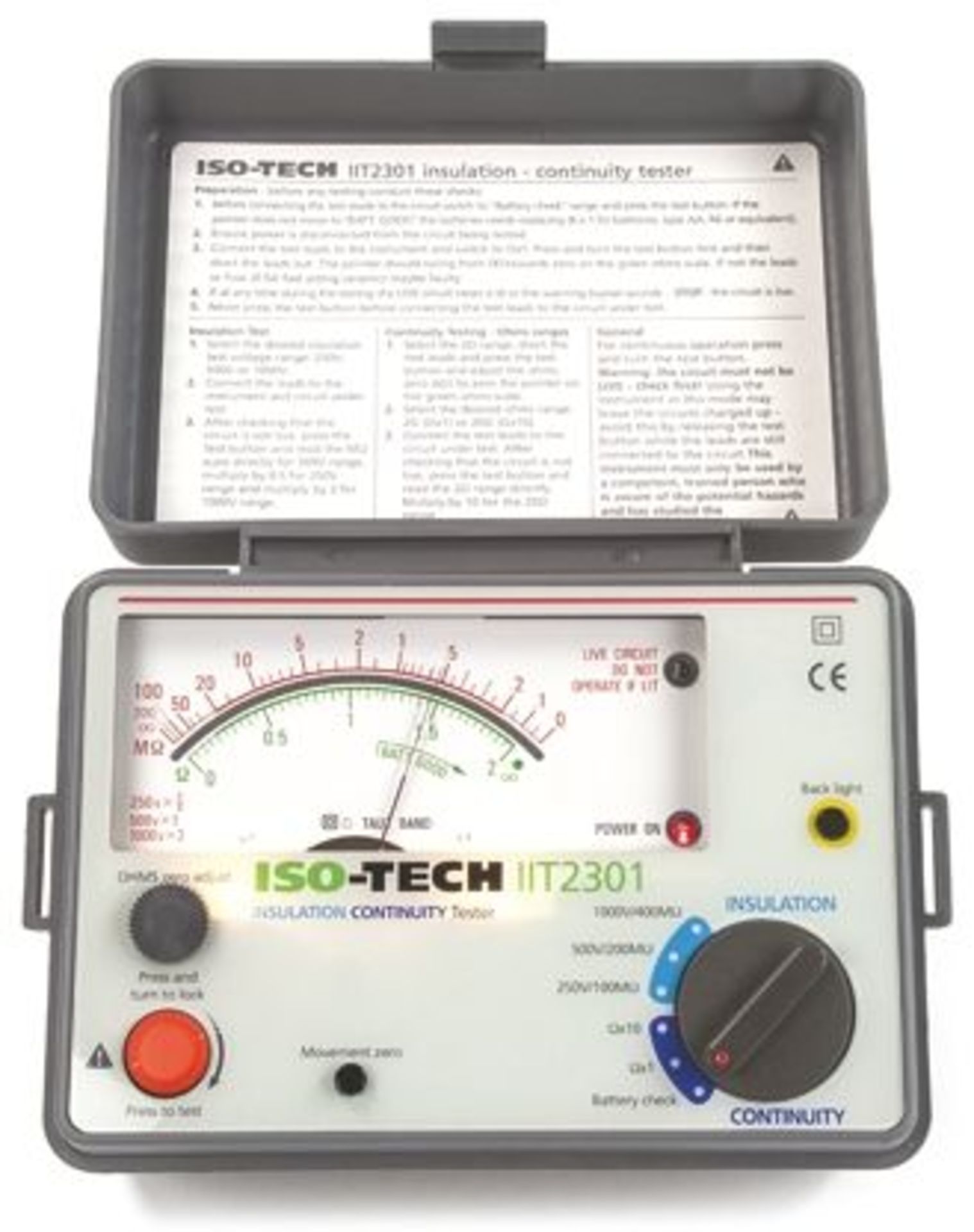 ISO-TECH IIT2301 Analogue Insulation / Continuity Tester 400MΩ CAT III 300V - Bild 2 aus 3