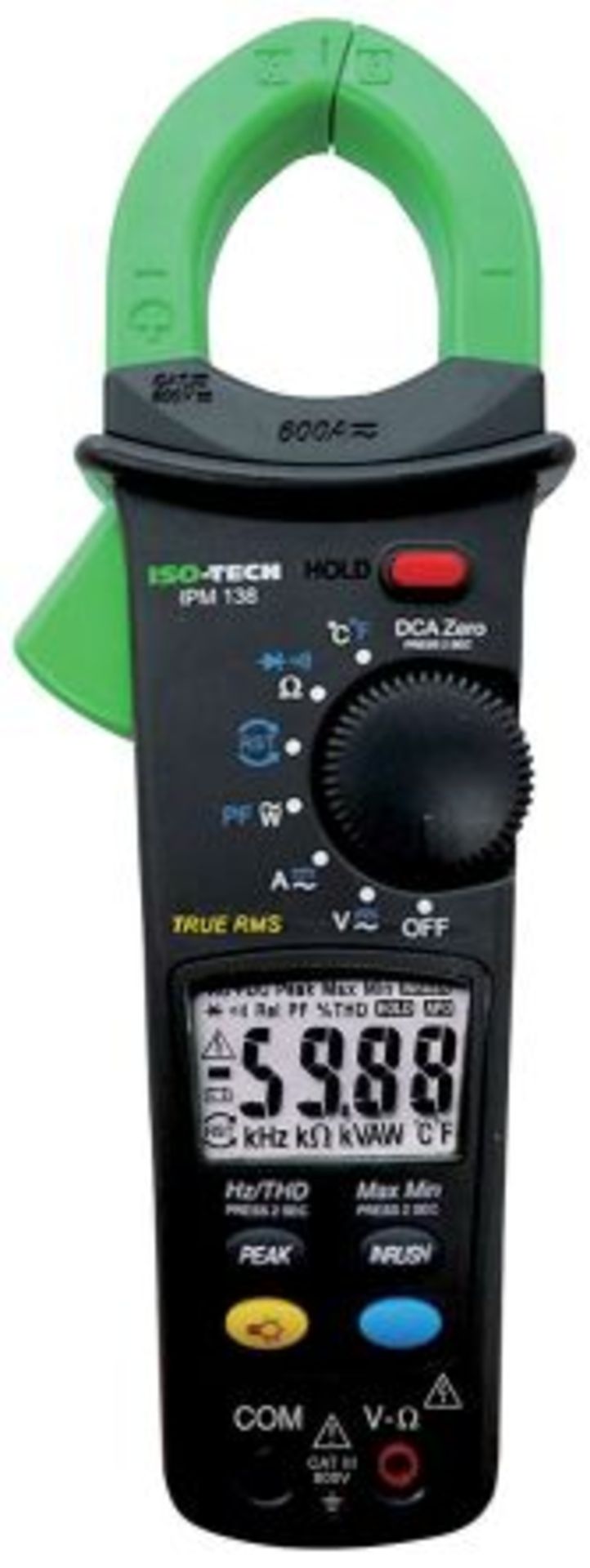 ISO-TECH IPM138N Clamp Meter, Max Current 600A ac, 600A dc CAT II 1000 V, CAT III 600V