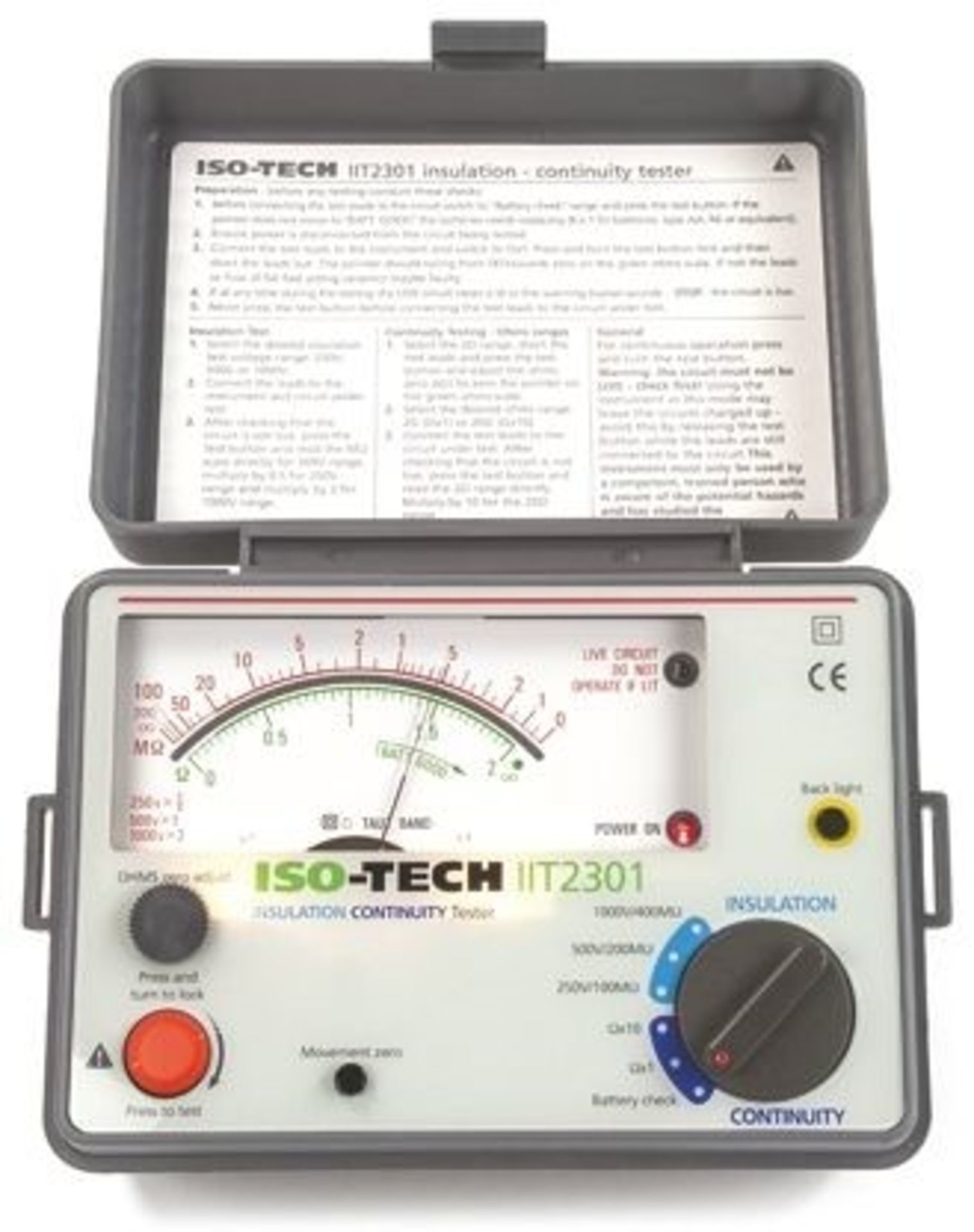 ISO-TECH IIT2301 Analogue Insulation / Continuity Tester 400MΩ CAT III 300V - Image 2 of 3