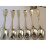 Lot of 6 Victorian Scottish Edinburgh Silver Tea-Spoons.