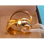 18kt Gold and Diamond Ring - Triple Strand Band with Extra Band - size UK L 1/2 - US - 6 1/4 - 10g