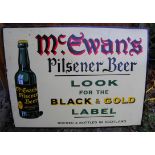 Antique/Vintage McEwans Pilsner Beer Enamel Sign - 47" x 35".