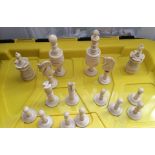 Antique Bone Chess Set - King 4" Tall in Mahogany Box.