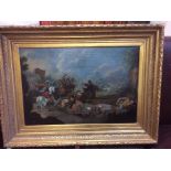 Antique Oil Painting (late 17thC?) of Battle Scene (Christians-Ottoman?) Oil 31 1/2" x 21 1/2"