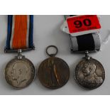 WW1 Pair of Medals and Long Service Medal to Royal Navy.