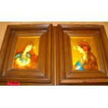 Pair of Framed Limoges Plaques with plaques 5 1/2" x 3 1/2".