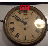 Vintage Brass Lilley&Reynolds Ships Clock with Swiss Buren movement -working.
