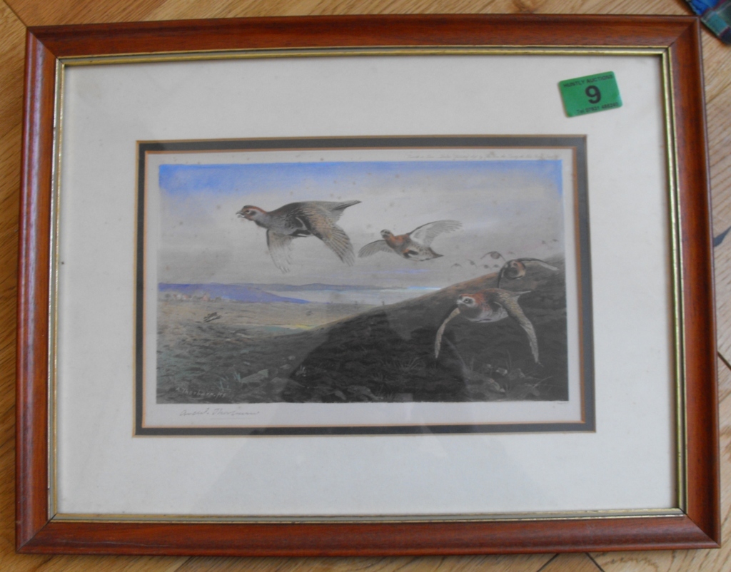 Antique Framed and signed Archibald Thorburn Print published by The Fine Art Society 1896.