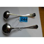 Lot of 2 Georgian Toddy Ladles with Edinburgh and London Hallmarks - 6 1/2" and 6".
