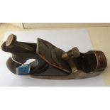 Antique Norris Brass and Wood Plane - 9 1/2" long.