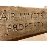 Vintage Wooden Air Ministry Sign 56cm x 25cm.