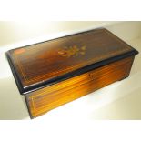 Antique Musical Box with 8 Airs in an working condition - 19 1/2" x 9 1/22 x 6 1/2".
