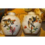 Pair of Royal Worcester Bird Vases - 6" tall.