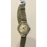 Vintage c1930s Platinum and Diamond Watch - dial set with 21 diamonds -total weight 24 grams.