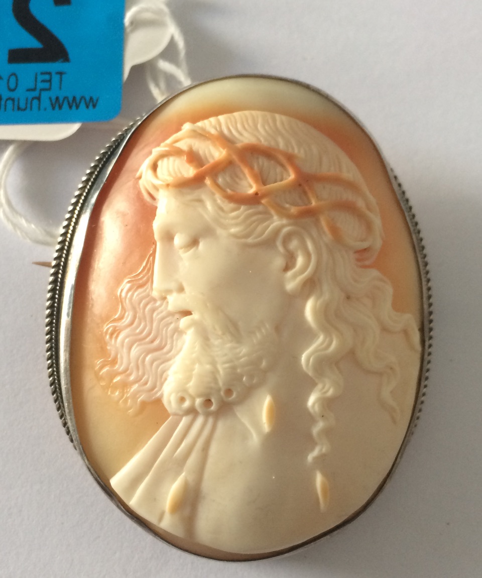 Antique/Vintage Cameo of Jesus - 55mm x 43mm.