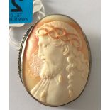 Antique/Vintage Cameo of Jesus - 55mm x 43mm.