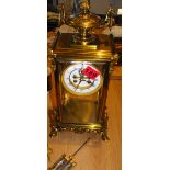 Antique French Brass Mantel Clock 16" x 7" x 6" in an working order.