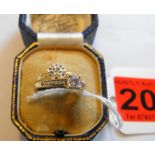 Pair of 9ct Gold and Diamond Rings one marked 0.25ct.