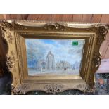 Antique Gilt Framed Watercolour by Alex J Murray 1900 - Aberdeen College Scene.