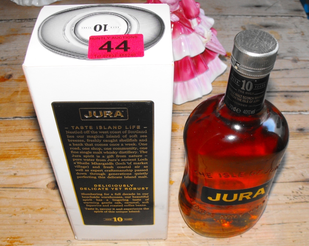 Bottle of Isle of Jura 10 year old Malt Whisky.