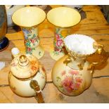 Lot of Royal Worcester Items Vases - Jug and Teapot.