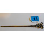 Antique Russian Silver Letter Opener - 8 1/4" ( 216mm) long.