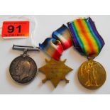 World War One Trio of Medals to the Gordon Highlanders.