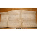 Pair of Vellum Land Charter Documents dated 1565-1565 -landlords Monastery of Kelso -Lesmahagow