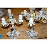 Vintage Pair of Dresden Candleabra - 11 1/2" tall.