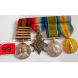 WW1 1914 Star Trio and 5 Bar Queens South Africa Medal to SAC.