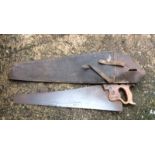 Antique Disston Saw with Leather Pouch.