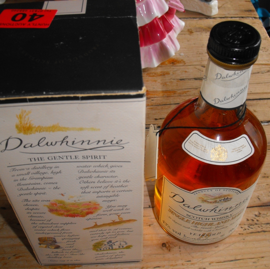 Bottle of 15 year old Dalwhinnie Whisky.