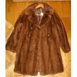 Vintage Brown Mink Coat - 36" long.