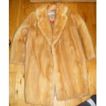 Vintage Joseph Fox-Sheffield Blonde Mink Coat - 36" long.