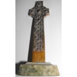 Vintage Iain McCormick Iona St Martins Cross on Iona Marble Base - 6 3/4" tall.