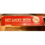 Vintage Lucky Strike Cigarettes Metal Sign - 60cm x 15cm.