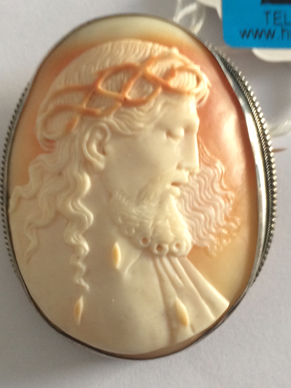 Antique/Vintage Cameo of Jesus - 55mm x 43mm. - Image 2 of 3