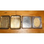 Pair of Antique White Metal Military Cigarette Cases.