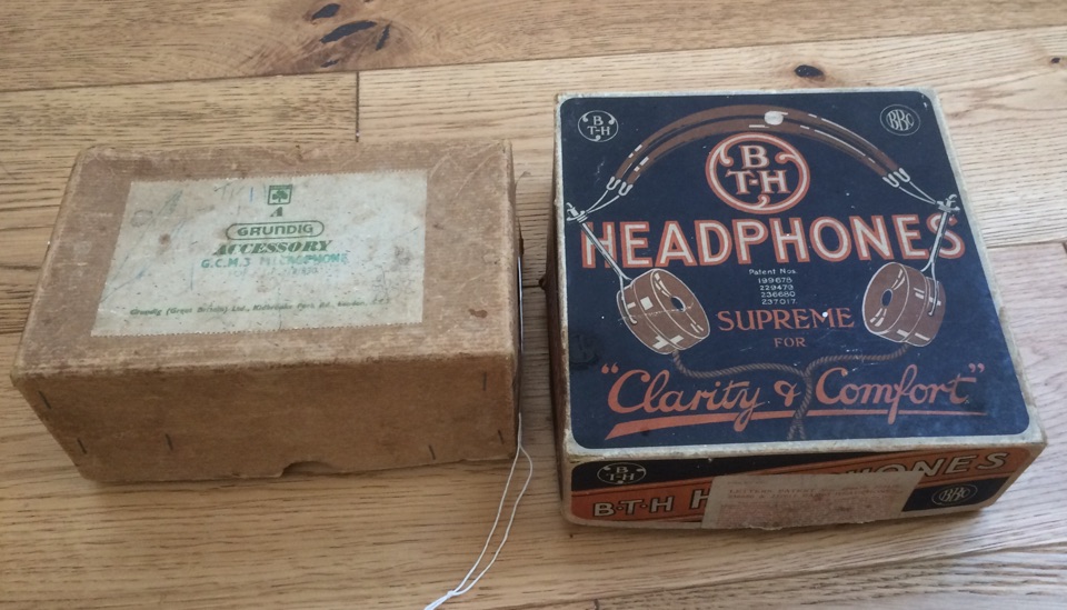 Lot of Boxed BTH Headphones and Grundig Microphone.