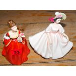 Pair of Royal Doulton Figures of the Flower Seller and Sunday Best.