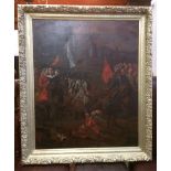 Antique Oil Painting late 17thC ? (Battle of Vienna?) - actual Oil 43" x 35".