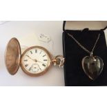 Waltham Gold Plated Pocket Watch and Fob with Silver Chain.